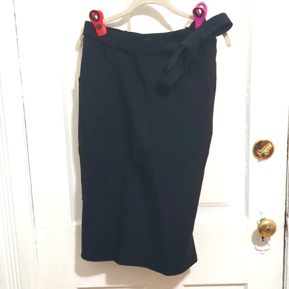Banana Republic Black Pencil Skirt with Tie Belt Size 4